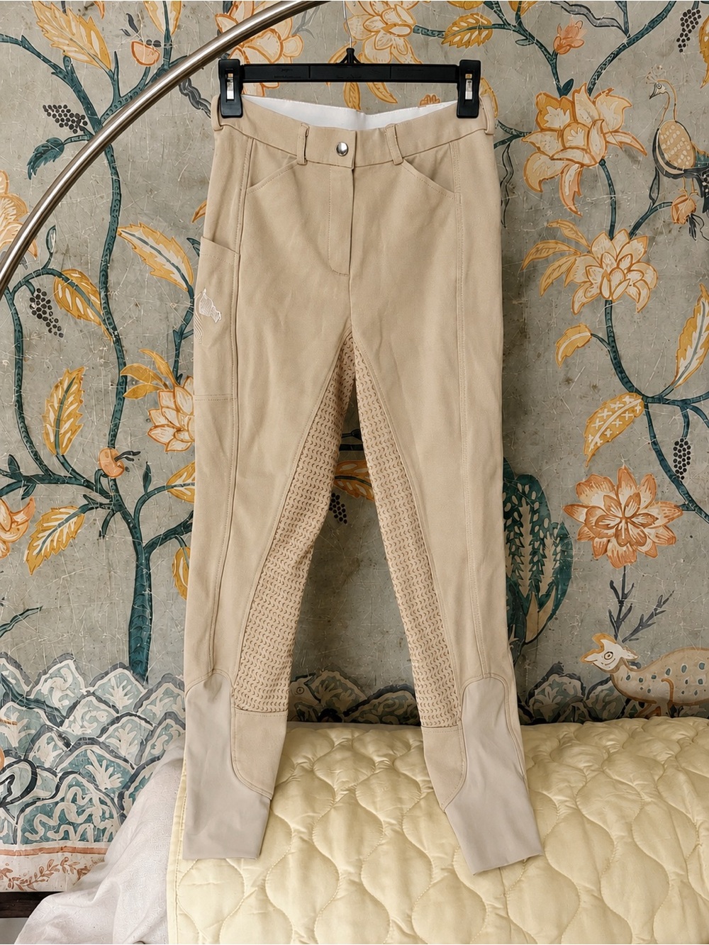 HR Farm Full Seat Riding Breeches Taupe Beige Equestrian Pants Size 26